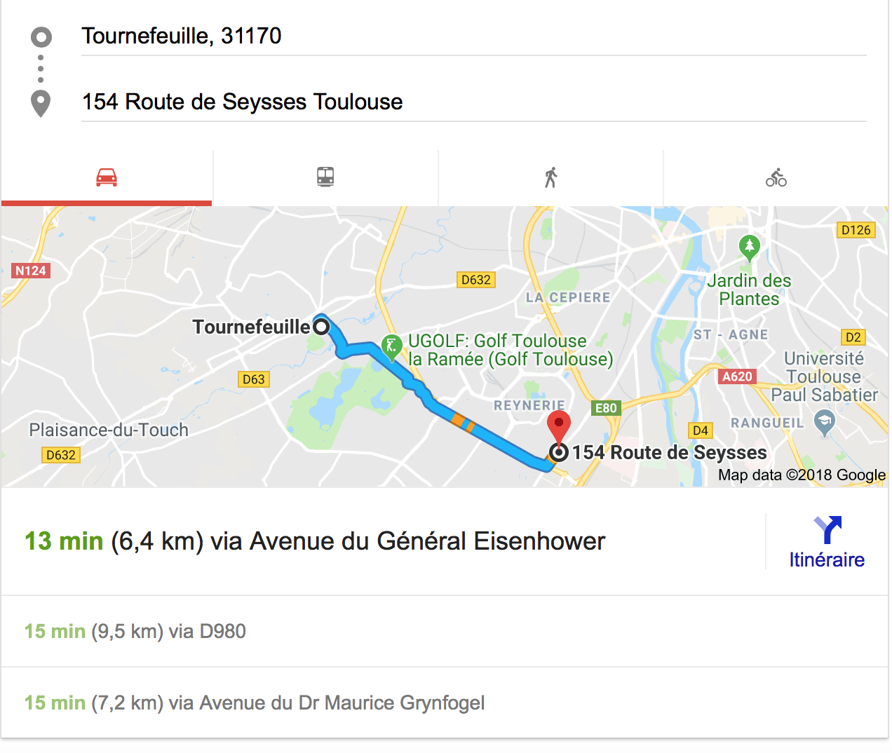Bureaux à Toulouse plan itinéraire Tournefeuille bureaux Toulouse - Bureaux à Toulouse